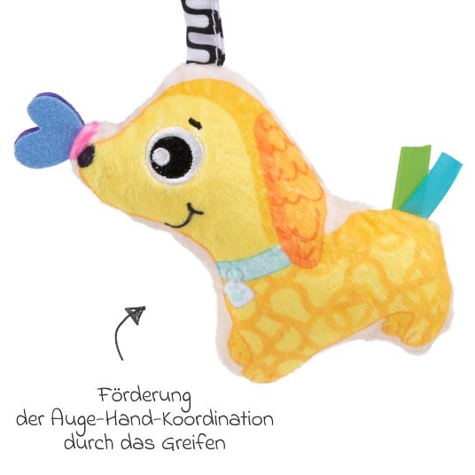 Rotho Babydesign Spieltier zum Aufhängen / Kinderwagenhänger Explore Together - Welpe