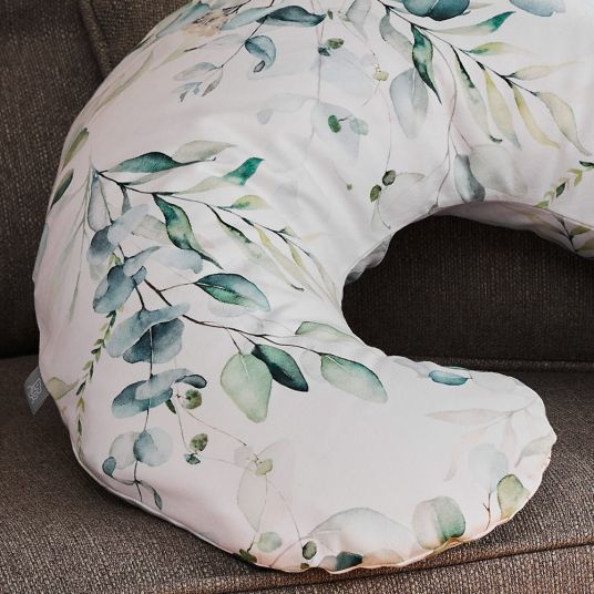 Rotho Babydesign Nursing pillow mini with micro bead filling incl. cover 180 cm - Limited Edition - Natural Leaves