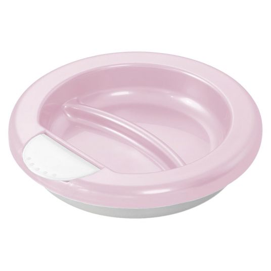 Rotho Babydesign Warming Plate Modern Feeding - Tender Rosé Pearl White Silver