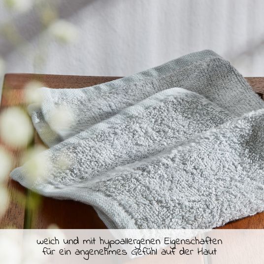 Rotho Babydesign Waschtuch / Pflegetuch 3er Pack 30 x 30 cm - Stone Grey / Lagoon