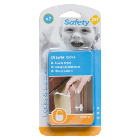 Safety 1st Confezione da 7 serrature per cassetti - Bianco