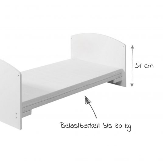 Schardt Babybett-Komplett-Set Classic-Line inkl. Bettwäsche, Himmel, Nestchen & Matratze Weiß 70 x 140 cm - Origami - Black
