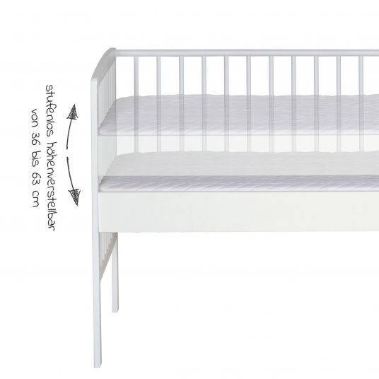 Schardt Extra bed Micky Plus also for box spring beds White 60 x 120 cm