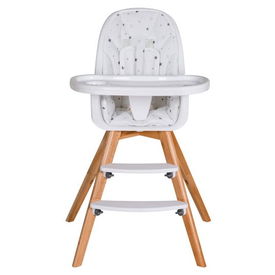 Schardt High chair Holly nature incl. seat cushion - star - gray