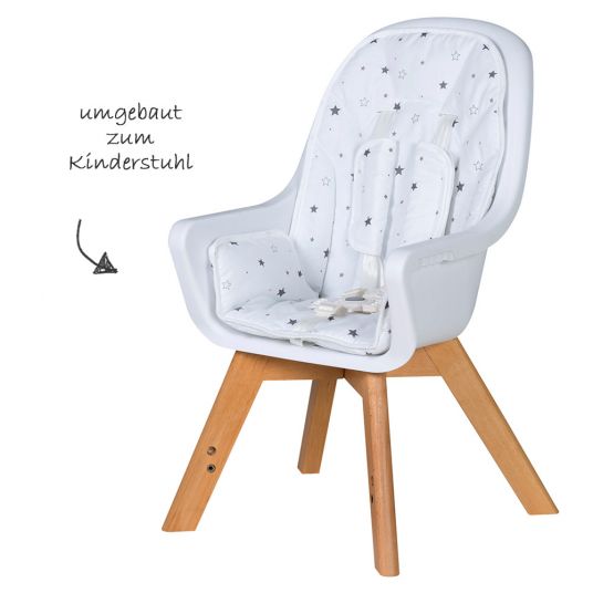 Schardt High chair Holly nature incl. seat cushion - star - gray