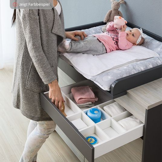 Schardt Camera per bambini in rovere Clou con armadio a 3 ante, letto, fasciatoio