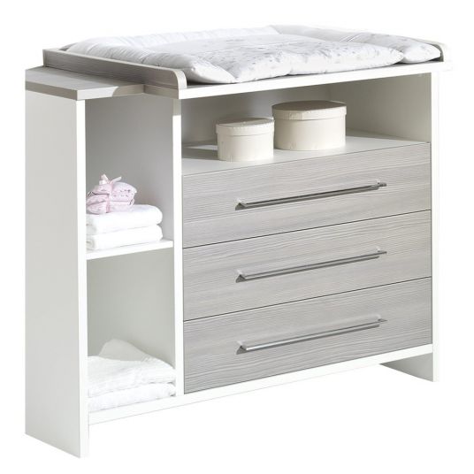Schardt Children's room Eco Silber with 2-door wardrobe with shelf, bed, changing unit