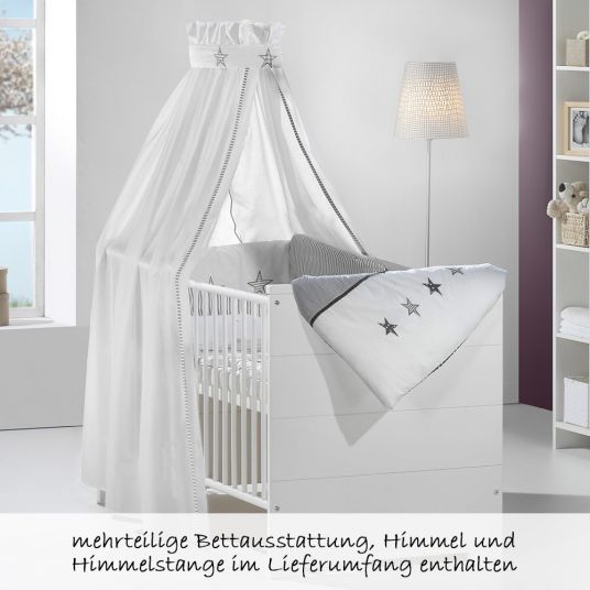 Schardt Kinderzimmer Eco Stripe 15-tlg. mit 2-türigem Schrank inkl. Textilkollektion Stern Grau