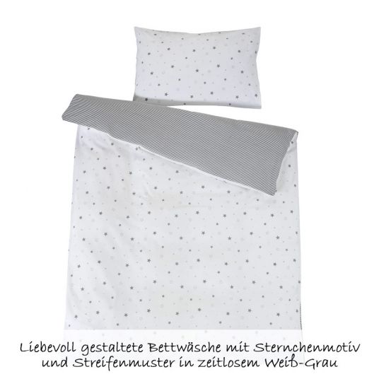 Schardt Kinderzimmer Eco Stripe 15-tlg. mit 2-türigem Schrank inkl. Textilkollektion Stern Grau