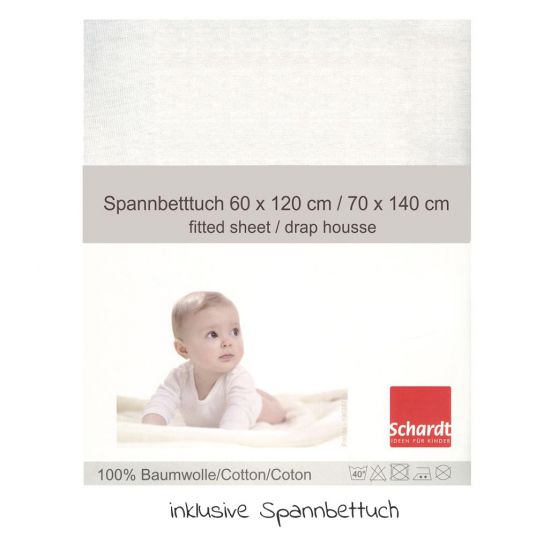 Schardt Cameretta per bambini Miami White 16 pezzi con armadio a 3 ante con collezione di tessuti Star Grey -