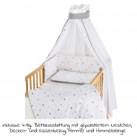 Schardt Children's room Miami White 16-pcs. with 3-door wardrobe incl. Textile collection Star Grey -