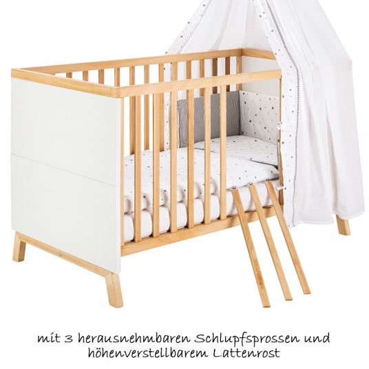 Schardt Kinderzimmer Miami White mit 2-türigem Schrank, Bett, Wickelkommode