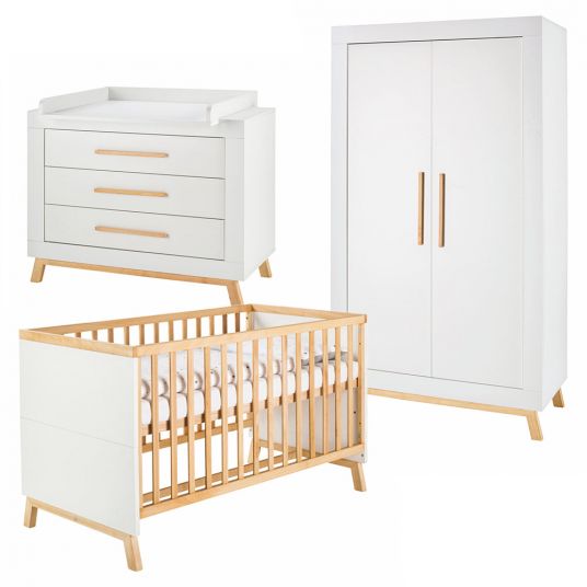 Schardt Miami White nursery with 2-door wardrobe, bed, changing unit