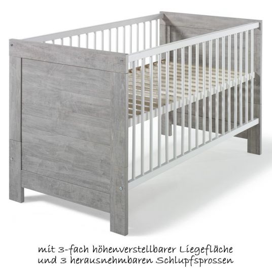 Schardt Kinderzimmer Nordic Driftwood 15-tlg. mit 2-türigem Schrank inkl. Textilkollektion Stern Grau