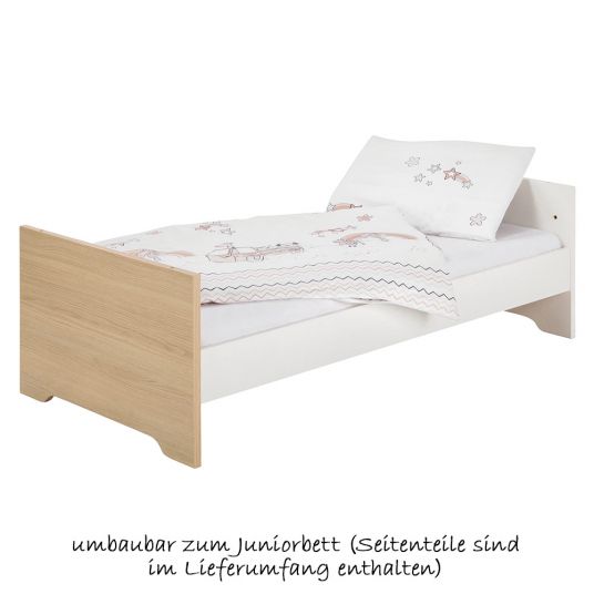 Schardt Kinderzimmer Slide Oak mit 3-türigem Schrank, Bett, Wickelkommode