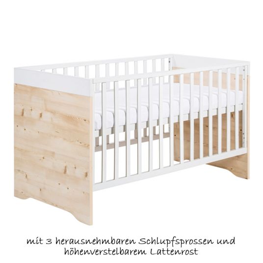 Schardt Kinderzimmer Timber Pinie mit 3-türigem Schrank, Bett, Wickelkommode