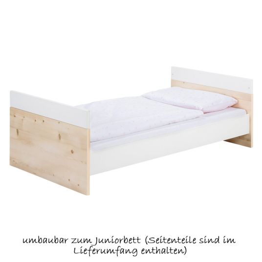 Schardt Cameretta in legno di pino con armadio a 3 ante, letto e fasciatoio