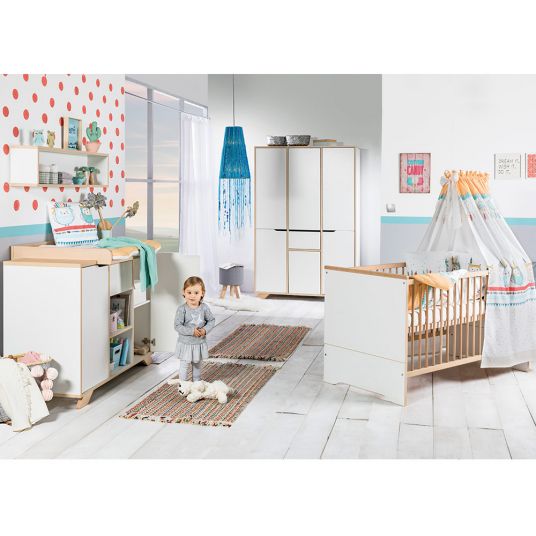 Schardt Kinderzimmer Tokio mit 6-türigem Schrank, Bett, Wickelkommode