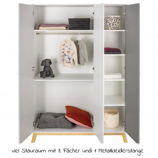 Schardt Kinderzimmer Vegas 16-tlg. mit 3-türigem Schrank inkl. Textilkollektion Origami Black