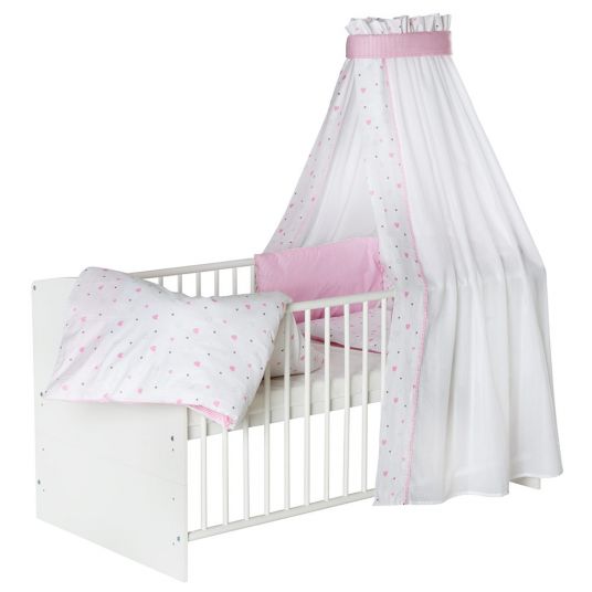 Schardt Complete bed Classic-Line White 70 x 140 - Heart - Pink