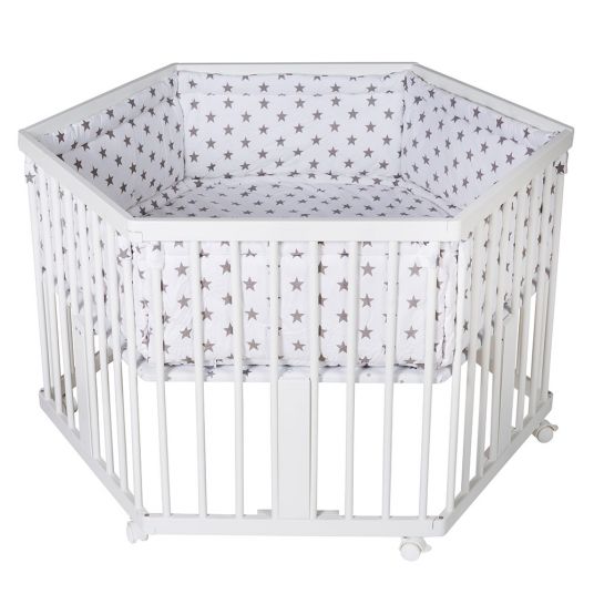 Schardt playpen 6-sided solitaire white incl. inlay - star - grey