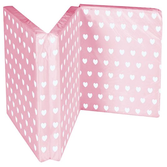 Schardt Travel cot mattress - Little hearts - Pink