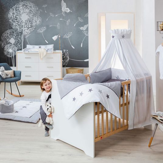 Schardt Sparset Kinderzimmer Coco White mit Bett und Wickelkommode