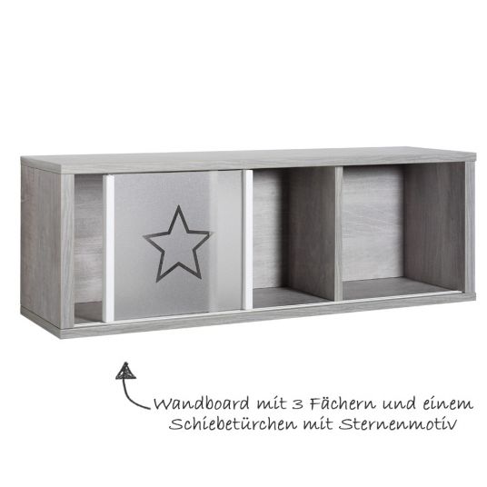 Schardt Sparset Kinderzimmer Eco Star 14-tlg. inkl. Textilkollektion Sternchen Grau