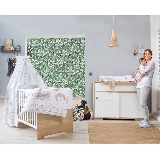 Schardt Sparset Kinderzimmer Slide Oak mit Bett und Wickelkommode