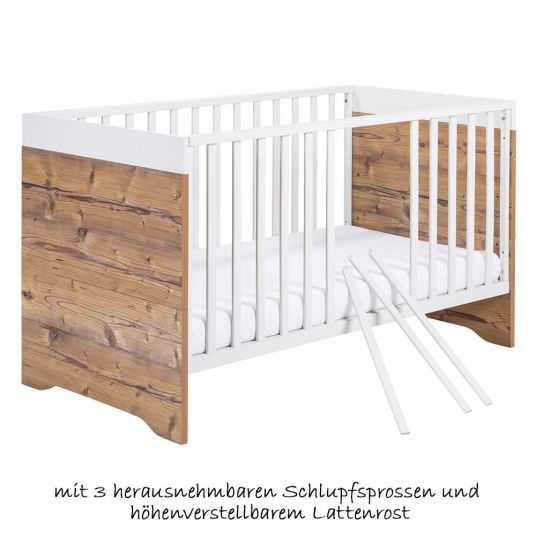 Schardt Sparset Kinderzimmer Timber mit Bett und Wickelkommode