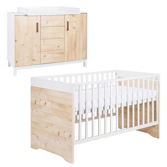 Schardt Economy set nursery Timber pine with bed and changing unit