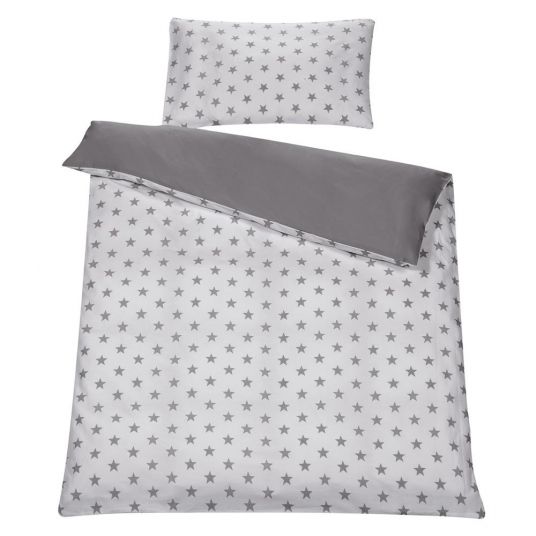 Schardt Reversible bed linen 100 x 135 cm - Big Stars Grey