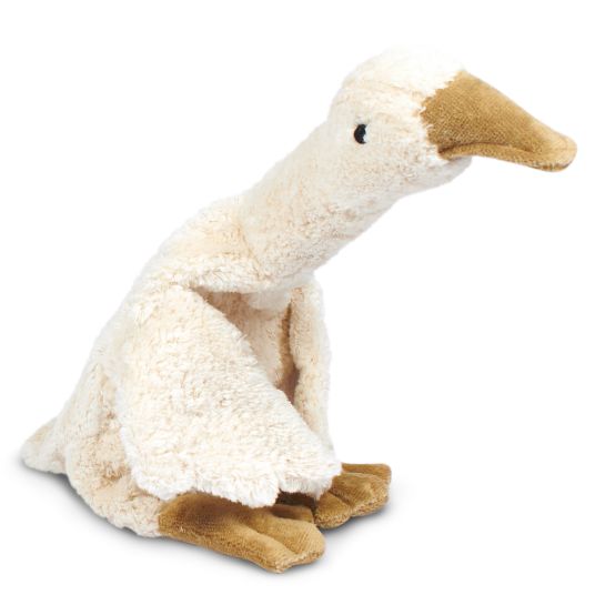 Senger Cuddly toy with heat pad goose small 47 cm - made of organic cotton GOTS with grape seed filling - white