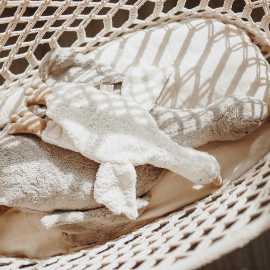 Senger Kuscheltier mit Wärmekissen Gans Klein 47 cm - aus Bio-Baumwolle GOTS mit Traubenkern-Füllung - Weiß