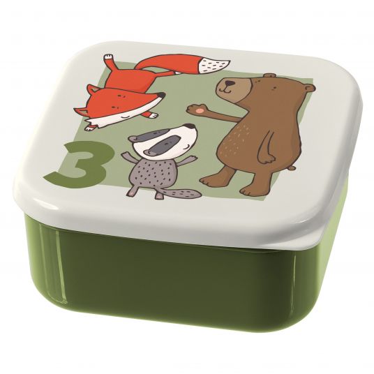 sigikid 3pcs Snack Box Set - Forest Animals - Green