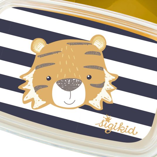 sigikid Brotdose / Lunchbox - Tiger - Gelb Blau