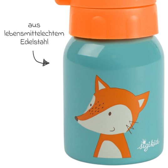 sigikid Edelstahl-Trinkflasche 250 ml - Fuchs - Blau Orange