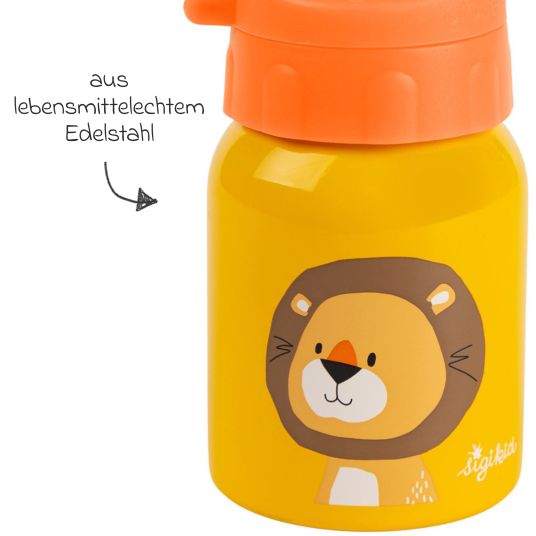 sigikid Edelstahl-Trinkflasche 250 ml - Löwe - Gelb Orange