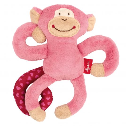 sigikid Griffin with rattle - monkey - pink