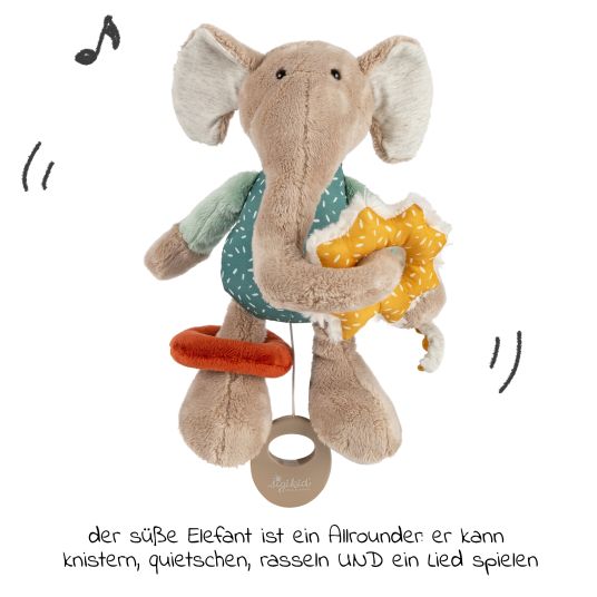sigikid Music box / Active elephant toy 27 cm