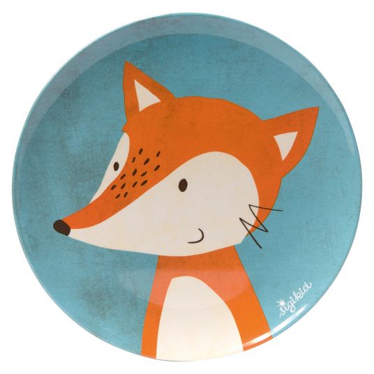 sigikid Plate 18 cm - Fox - Blue Orange