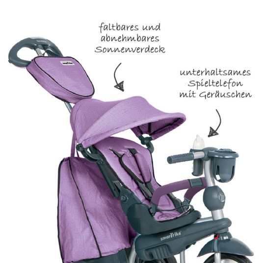 Smart Trike Triciclo Explorer 5 in 1 con Touch Steering - Viola