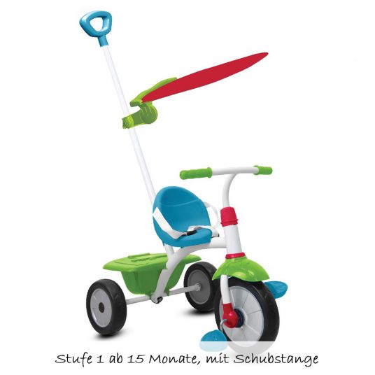 Smart Trike Dreirad Fun Plus - Blue Green Red