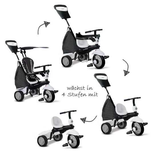 Smart Trike Tricycle Glow 4 in 1 with Touch Steering - Black & White