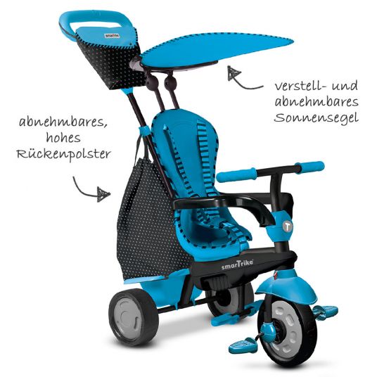 Smart Trike Dreirad Glow 4 in 1 mit Touch Steering - Blue