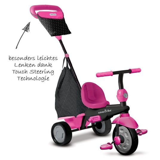 Smart Trike Triciclo Glow 4 in 1 con sterzo tattile - Rosa