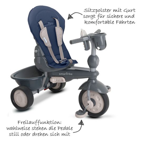 Smart Trike Tricycle Recliner Infinity 5 in 1 with Touch Steering - Blue