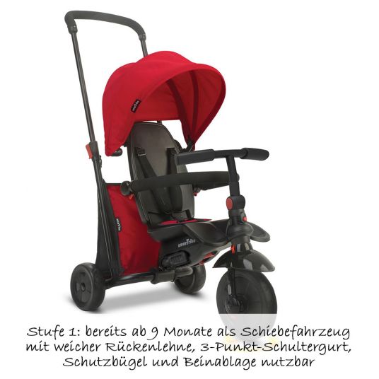 Smart Trike Triciclo smarTfold 400 - 7 in 1 con Touch Steering - Rosso