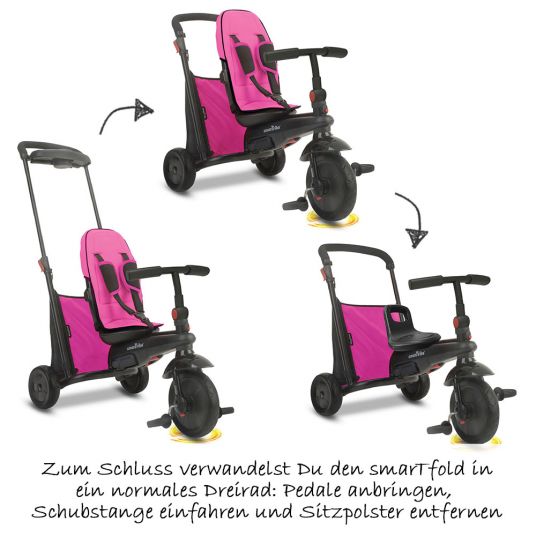 Smart Trike Tricycle smarTfold 500 - 7 in 1 with Touch Steering - Pink