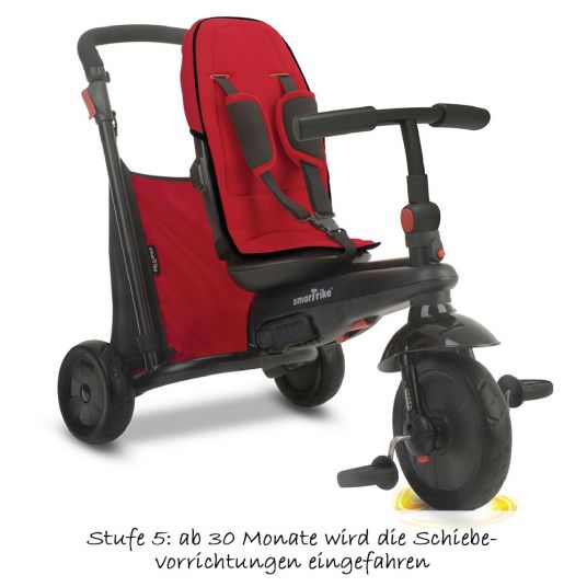 Smart Trike Triciclo smarTfold 500 - 7 in 1 con Touch Steering - Rosso